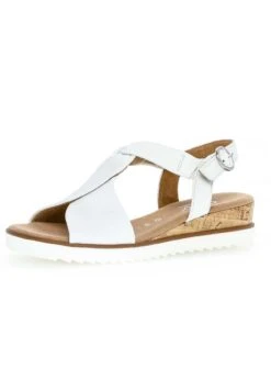 Gabor Comfort Sandalen Met Sleehak - Weiss Kork/Offwhi
