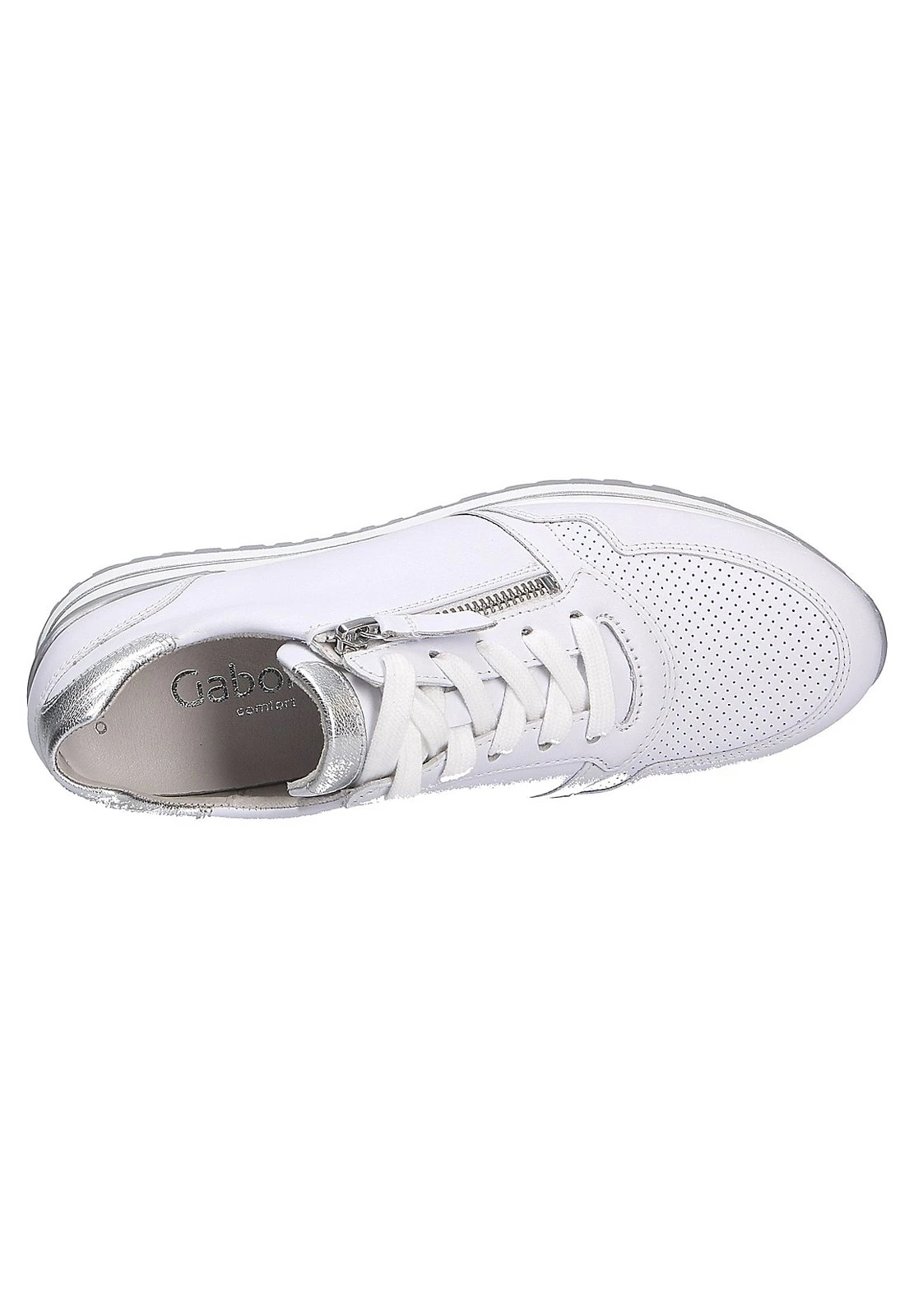 Gabor Comfort 26-528 - Sneakers Laag - Weiss/Silber Perf 5 Gabor Comfort 26-528 - Sneakers Laag - Weiss/Silber Perf - Afbeelding 3